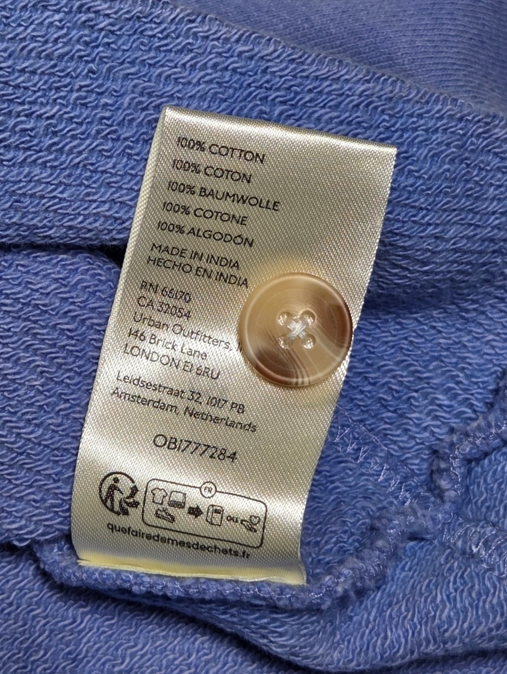 Free People Blair Sweatshirt Blue Varsity Polo Oversized Tunic XS NWT - Picture 10 of 14